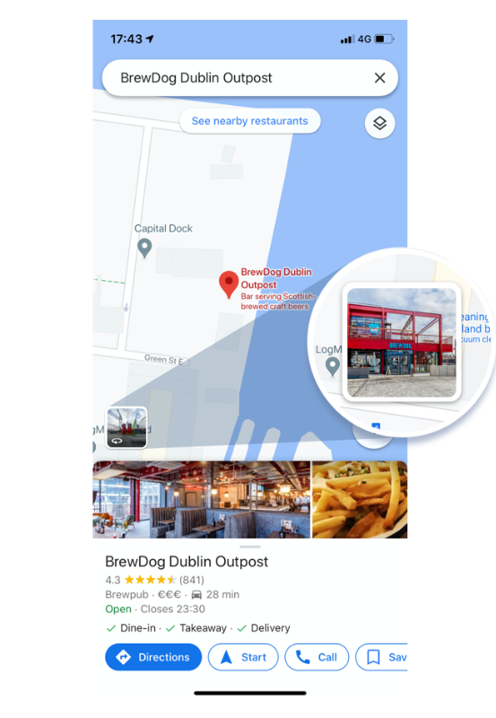 BrewDog Dublin Outpost on Google Maps (After)